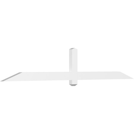 Ekena Millwork Eugene Architectural Grade PVC Gable Bracket, 96"W x 16"H x 2"D x 4"F, 4/12 Pitch GBP096X16X0204EUG00